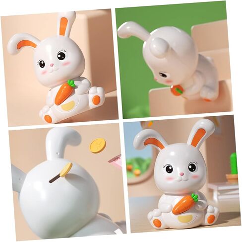 VICASKY Cute Bunny Piggy Bank Rabbit Figurine Plastic Creative Cartoon Lovely Bunny Coin Money Saving Jars Decorations for Boys Money Saving Bank in Kuwait