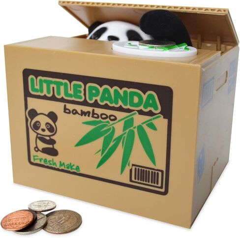 Coin Stealing Panda Piggy Bank - The Little Panda Bamboo Bank is a Fun Money Bank for Kids - Gift Idea for Japanese Toys, Panda Gifts & Novelty Gifts in Saudi Arabia