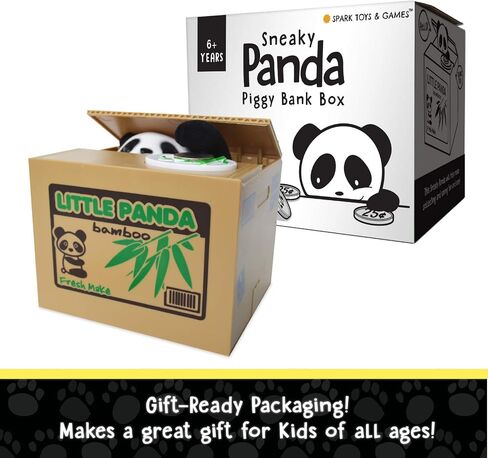 Coin Stealing Panda Piggy Bank - The Little Panda Bamboo Bank is a Fun Money Bank for Kids - Gift Idea for Japanese Toys, Panda Gifts & Novelty Gifts in Saudi Arabia