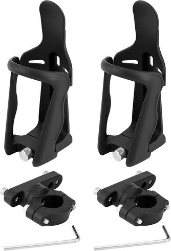 حامل أكواب الدراجة النارية من QWORK، 2 حامل مشروبات ATV، قفص زجاجة الدراجة ذو الحجم العالمي، حامل أكواب الدراجة الترابية in Kuwait