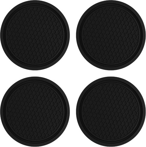 4Pcs Bling Car Cup Coaster, Non-Slip Silicone Cup Holder Insert Crystal Rhinestone Embedded in Ornaments Coaster, Universal Car Interior Accessories - 2.77 Inch in Saudi Arabia
