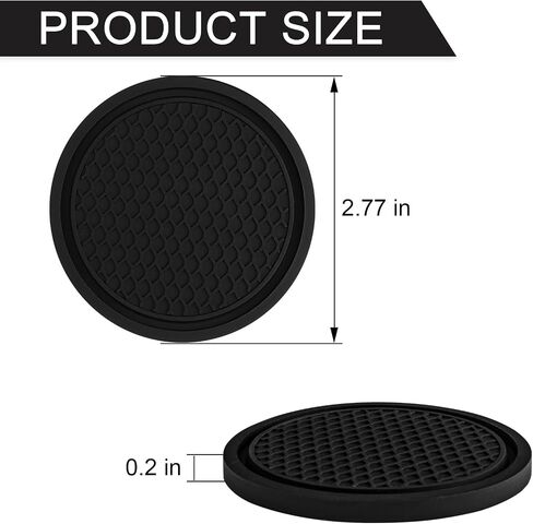 4Pcs Bling Car Cup Coaster, Non-Slip Silicone Cup Holder Insert Crystal Rhinestone Embedded in Ornaments Coaster, Universal Car Interior Accessories - 2.77 Inch in Saudi Arabia