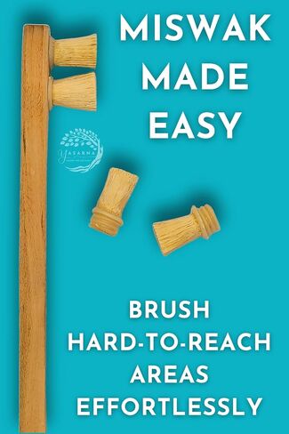 Miswak Toothbrush Pack with 5 Disposable Sewak Tips - Natural Teeth Whitening Meswak Stick Tooth Brush for Strong Gums and Fresh Breath - Dental Chew Sticks for Humans - Travel Oral Care in Saudi Arabia