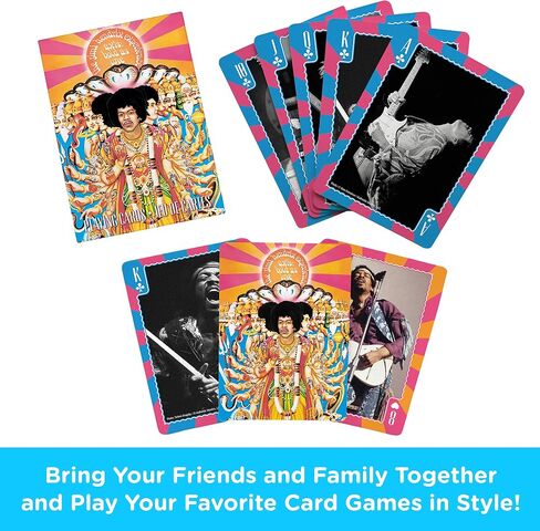 AQUARIUS Jimi Hendrix Playing Cards - Jimi Hendrix Themed Deck of Cards for Your Favorite Card Games - Officially Licensed Jimi Hendrix Merchandise & Collectibles - Poker Size in Saudi Arabia