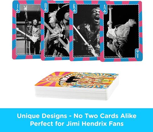 AQUARIUS Jimi Hendrix Playing Cards - Jimi Hendrix Themed Deck of Cards for Your Favorite Card Games - Officially Licensed Jimi Hendrix Merchandise & Collectibles - Poker Size in Saudi Arabia