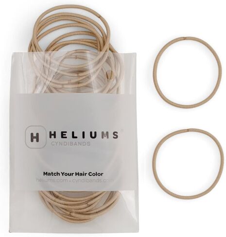 Heliums Thin Hair Elastics - Ash Blonde - 2mm Hair Ties for Thin Hair, 1.75 Inch, Medium Hold No Damage Ponytail Holders - 40 Count in Saudi Arabia