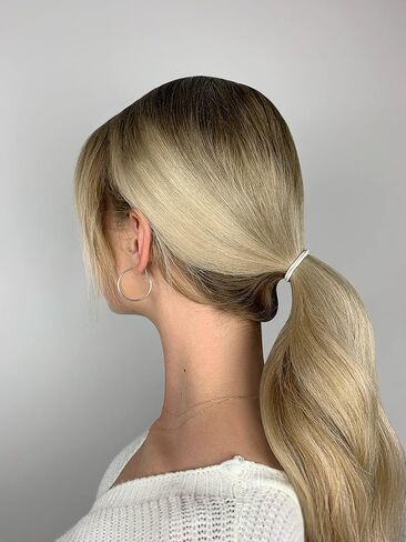 Heliums Thin Hair Elastics - Ash Blonde - 2mm Hair Ties for Thin Hair, 1.75 Inch, Medium Hold No Damage Ponytail Holders - 40 Count in Saudi Arabia