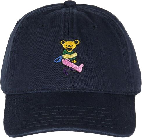 Seven Times Six Grateful Dead Dancing Bear Embroidered Adjustable Hat for Men OSFM Navy Blue in Saudi Arabia