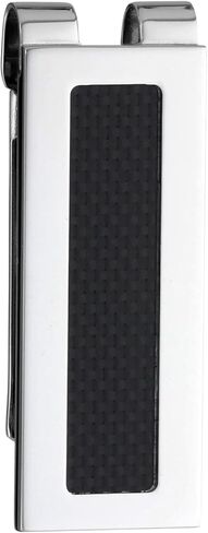 مشبك نقود من ألياف الكربون للرجال من ميترو جوليري مصنوع من الفولاذ المقاوم للصدأ مع طلاء أيوني أسود - 20 ملم in Kuwait