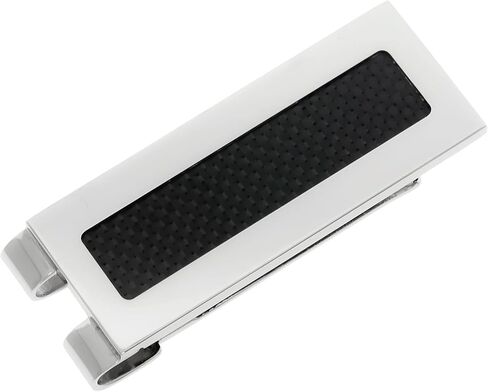 مشبك نقود من ألياف الكربون للرجال من ميترو جوليري مصنوع من الفولاذ المقاوم للصدأ مع طلاء أيوني أسود - 20 ملم in Kuwait