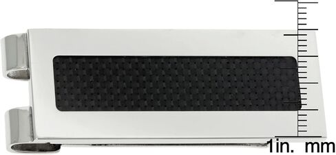 مشبك نقود من ألياف الكربون للرجال من ميترو جوليري مصنوع من الفولاذ المقاوم للصدأ مع طلاء أيوني أسود - 20 ملم in Kuwait