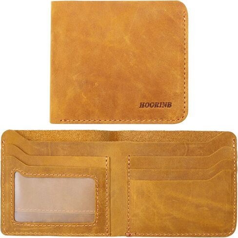 Genuine Leather Wallets for Men, Bifold Mens Wallet Leather with ID Window Slot in Saudi Arabia