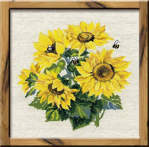 RIOLIS Counted Cross Stitch Kit 15.75inX15.75in-Sunflowers (10 Count) Fabric in Saudi Arabia