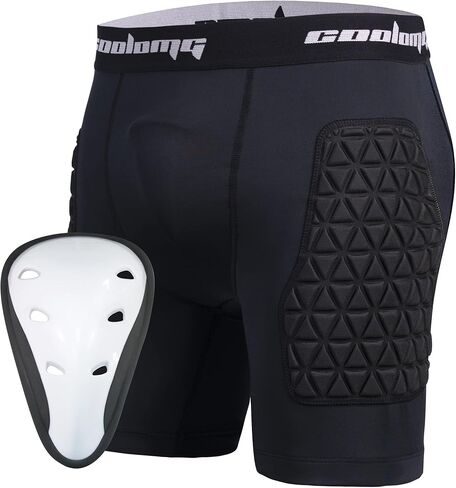 شورت شبابي مبطن منزلق من COOLOMG مع كوب واقٍ + قميص ضغط مبطن للأولاد لحماية صدر البيسبول in Kuwait