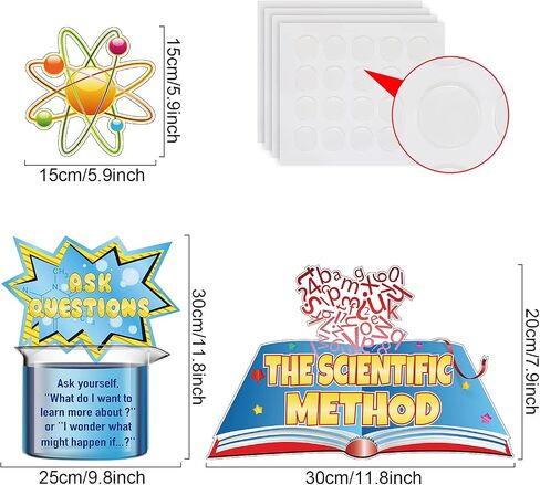 19 Pieces Science Bulletin Board Set Think Like a Scientist Mini Bulletin Board Multi Colors Science Cutouts Chemistry Lab Decorations Steam Bulletin Board for Lab Classroom, Party Decorations in Saudi Arabia