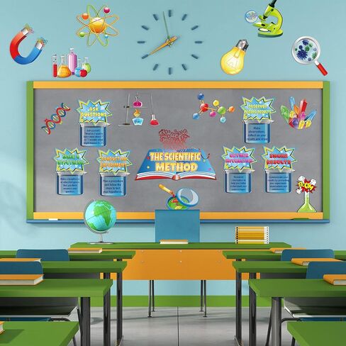 19 Pieces Science Bulletin Board Set Think Like a Scientist Mini Bulletin Board Multi Colors Science Cutouts Chemistry Lab Decorations Steam Bulletin Board for Lab Classroom, Party Decorations in Saudi Arabia