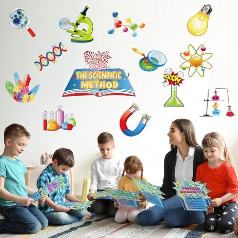 19 Pieces Science Bulletin Board Set Think Like a Scientist Mini Bulletin Board Multi Colors Science Cutouts Chemistry Lab Decorations Steam Bulletin Board for Lab Classroom, Party Decorations in Saudi Arabia
