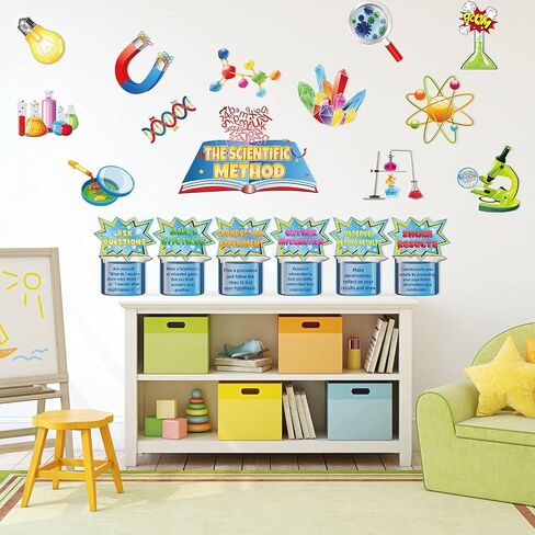 19 Pieces Science Bulletin Board Set Think Like a Scientist Mini Bulletin Board Multi Colors Science Cutouts Chemistry Lab Decorations Steam Bulletin Board for Lab Classroom, Party Decorations in Saudi Arabia