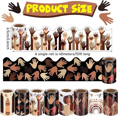Jetec 8 Rolls 131 ft Diversity Bulletin Board Borders for Classroom Decor Equality Growth Mindset Bulletin Trim Sticker Bulletin Board Border Trim for Preschool School Chalkboard (Diversity Equality) in Saudi Arabia