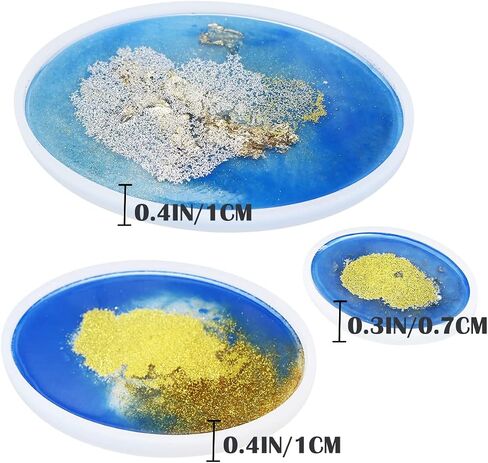 3 Pcs Oval Shaped Crystal Epoxy Platter Molds Coaster Resin Mould for Resin Epoxy Mould Silicone Resin Casting Mould for Office Home Decoration in Saudi Arabia
