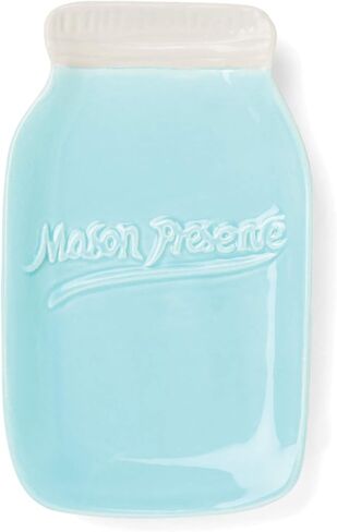 Fox Run Vintage Style Mason Jar Salt Cellar, Blue Ceramic with White Lid in Saudi Arabia