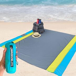 Large Outdoor Blanket Waterproof Sandproof, Portable and Lightweight, for Beach, Festivals, Picnic, Camping, Grass, Park, Pets, includes Compact Travel Bag, 83"x79"