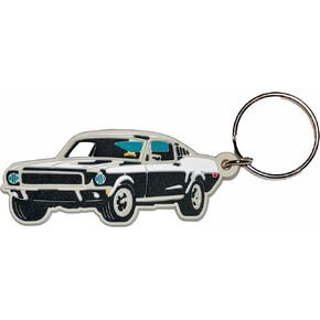 Vintage Retro Mustang Keychain – Racing is Life - PVC Soft Rubber FOB Accessories - Automotive Gift (Black)