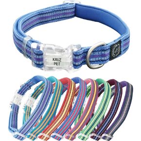 KRUZ PET Reflective Ultra Soft Neoprene Padded Collar (Pink, Large)