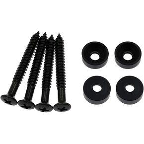 4Pcs Guitar Neck Mounting Screws Ferrules Bushings with Nuts for Electric Guitar Bass, Silver