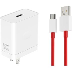 80W for Oneplus 12 12R 11 10 Pro Charger SuperVooc Warp Charger Wall 65W for Oneplus 9 Pro 10T 10R 8T 8 7T 7 Pro Open Nord 2T CE 2 3 Lite N30 N20 N10 N300 6T Dash Charge One Plus Fast 3.3ft Cable