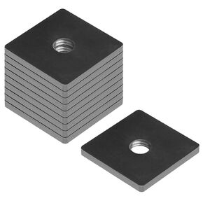 10 Pack Square Nut, 5/8"-11 x 2-3/8" x 2-3/8" Threaded Flat Washer Plate, Heavy Duty Fastener Washer, Thickness 5.6mm, Plain Steel