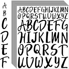 Bemeol Letter Stickers 30 Sheet Self Adhesive Letters Stick on Vinyl Letters Capital Alphabet Sticker Letter for Bulletin Board Classroom Craft Home Decor(Black,1 Inch,2 Inch)