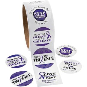 Domestic Violence Awareness Sticker Roll (100 Stickers)
