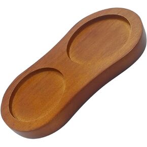 Salt and Pepper Tray, Oak Wood Salt and Pepper Mill Tray Salt and Pepper Holder Kitchen Accessories for Pepper Mill Pepper Grinder Shakers Decoration, Inner Dia 2.2 Inch / 5.6CM