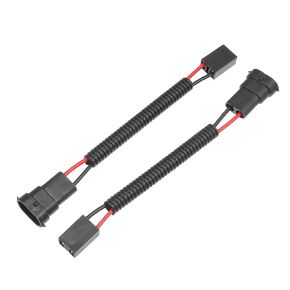 2 Pcs H8 H9 H11 Male to H7 Female Extension Wire Harness Headlight Fog Lamp Bulb Socket Adapter Pigtail, Universal for Car Truck Durable Plastic Black