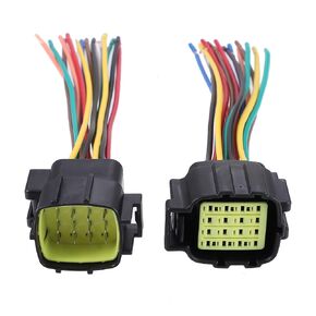 X AUTOHAUX Auto Wiring Harness Connector 16 Pin Connector 368047-1 and 368050-1 Plug Pigtail