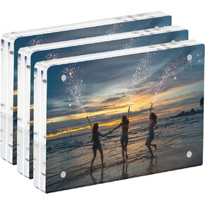 Acrylic Picture Frame 4×6, Clear Magnetic Picture Frame, Minimalist Photo Frame Free Standing, Display Picture Frame