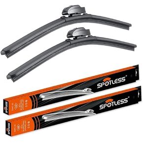 SPOTLESS Windshield Wiper Blades 24 Inch + 18 Inch, Universal J/U Hook Front Windshield Wiper Blades, Set of 2 Wiper Blades, Premium All-Seasons Automotive Replacement Blades for Car - Durable & Quiet