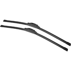 X AUTOHAUX 2pcs 24"+24" Silicone Front Windshield Wiper Blade for Honda Fit 2002-2008 Windscreen Wiper OE Replacement Set All-Seasons J/U Hook
