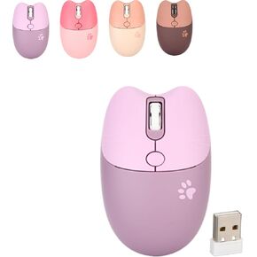 ماوس Gugxiom Cat اللاسلكي، ماوس لطيف 2.4G، ماوس Kawaii، ماوس خفيف الوزن بدون صوت، ماوس محمول 3 مستويات DPI، مع جهاز استقبال USB، للكمبيوتر المحمول M3 (بني) in Kuwait