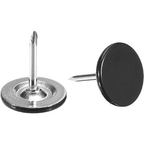 uxcell 100Pcs Upholstery Tacks, 11mmx13mm Flat Head Decorative Furniture Nails Thumb Tack for Furniture Sofa Headboards, Black