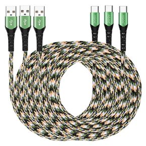 3Pack 10ft USB C Cable Braided FAST Charger Cord Compatible with iPhone 15 Pro Max, iPhone 15 Pro, iPhone 15 Plus, iPhone 15, iPad Pro 12.9", 11", iPad Air 5th (Pink)