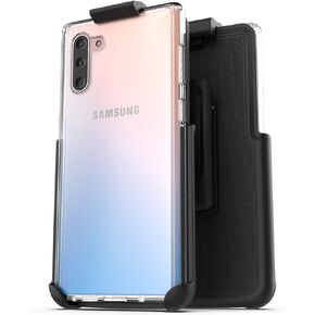 Encased Galaxy Note 10 Belt Case - Slim Fit Clear Back with Holster Clip (Samsung Note-10)
