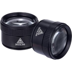 2PCS 30X Magnify Glasses for Jewelry, Eye Loupe, Portable Pocket Magnifier, 30X Lens Loupes, Optics Magnifying Glass for Identification for Coins, Jewelry, Stamps -Black