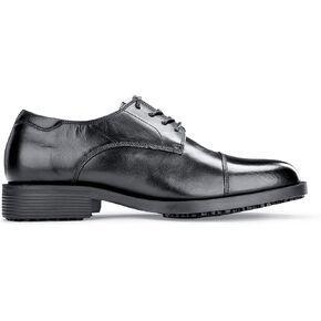 Shoes for Crews Senator, Men's Soft Toe Uniform Dress and Work Shoes, Slip Resistant, Water Resistant, Black, Size 9 Wide