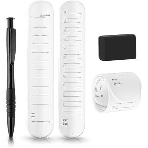 2 Pcs Reusable Silicone Memo Wrist Band, Waterproof Wearable Memo Wrist Band to Do List Wrist Band with 1 Pcs Oil-Based Ballpoint Pen and 1 Pcs Eraser for Daily Planner Study Task Memo Pad