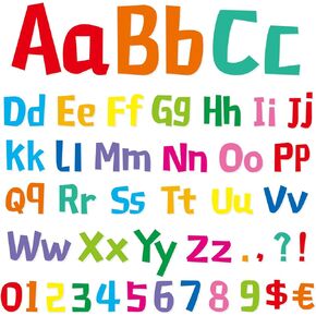 MoShining Rainbow 5 Inch Letters Combo Set 168 Pieces Alphabet Chalkboard Classroom Letters Cutouts, Bulletin Board Decor, Cutout Letter Number for Display Classroom Home School Decor