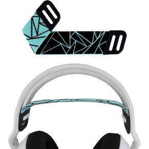 Geekria Mesh Fabric Headband Pad Compatible with Logitech G733, G335, G535 Headphones Replacement Band, Headset Head Cushion Cover Repair Part (Black/Mint Green)