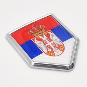 2 Pack Serbia Flag Decal Serbian Sticker Emblem Flags