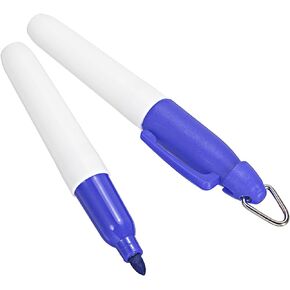PATIKIL Mini Permanent Markers, 2 Pack Golf Ball Marker Pens with Keychain Clip for Office Meeting Outdoor Activities, Black